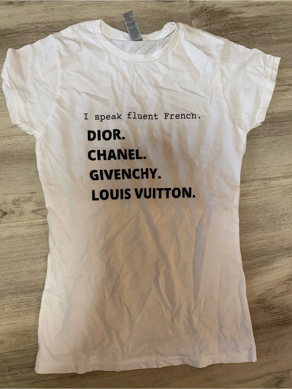 I speak fluent French: Designers shirt- NWOT